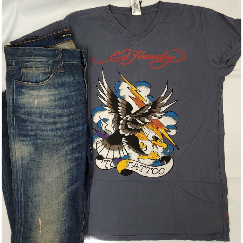 🆕 Ed Hardy Tattoo Graphic Short Sleeve Tee - Picture 8 of 8